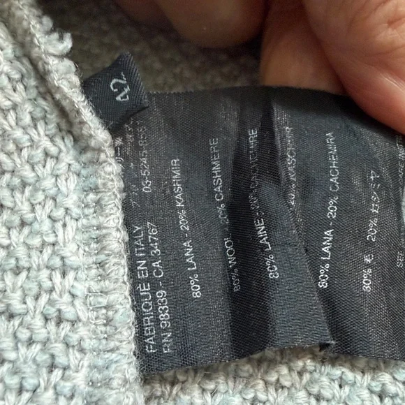 Prada made in Italy vintage gray zipper front sweater cardigan size 42